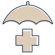 icon sombrilla y cruz tipos de seguros